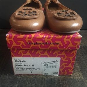 Tory Burch Reva ballet flat Royal Tan sz 7